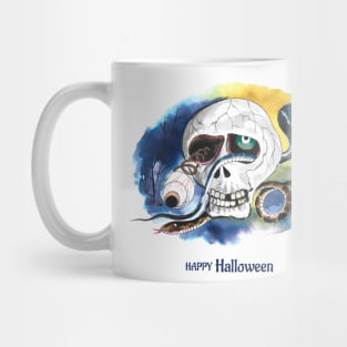 Happy Halloween Skull Snake Mug